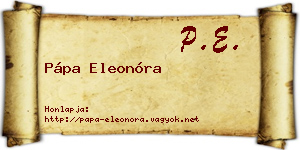 Pápa Eleonóra névjegykártya